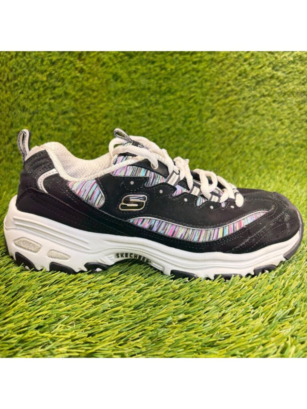 Skechers D'Lites Interlude Womens Size 9 Black Athletic Running Shoes Sneakers